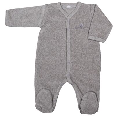 Pyjama velours 3 mois Gris