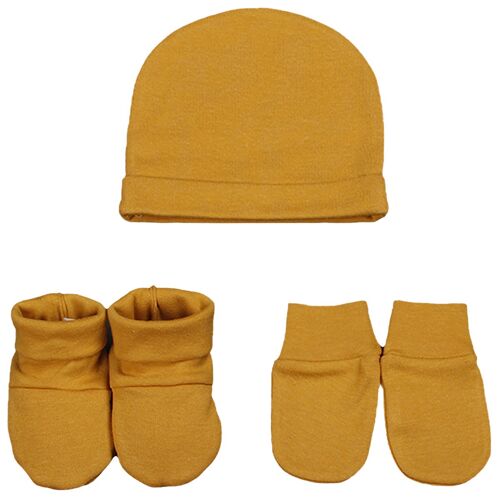 Set moufle/chausson/bonnet 3 mois Ambre