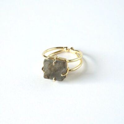 Adjustable women's ring, natural tiger's eye stone.   Imitation jewelry.  	Weddings, guests.   Spring.   Hand made.
