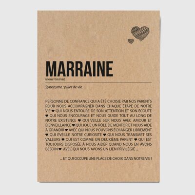Carte postale définition Marraine