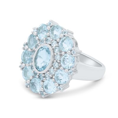 Anello da fata con topazio azzurro naturale in argento sterling, design unico per potenziare la tua vita, gioielli con pietre di nascita di dicembre, Cenerentola