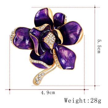 Fleur de cristal émaillé violet 1