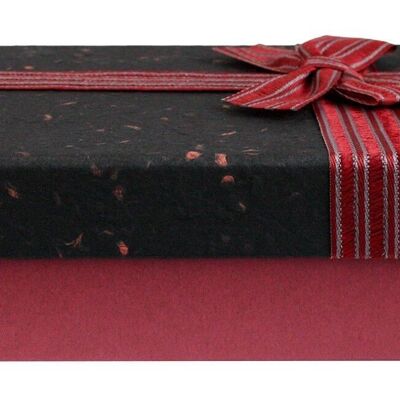 Red Gift Box with White Lid, Red Ribbon