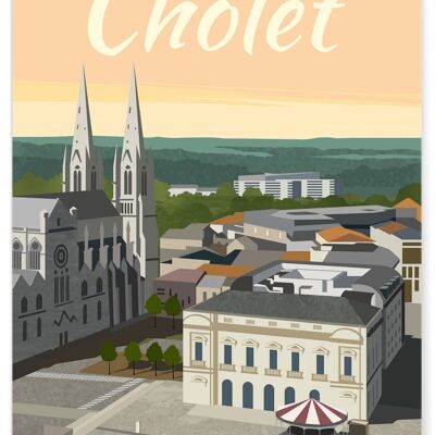 Cartel ilustrativo de la ciudad de Cholet