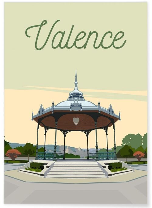 Affiche illustration de la ville de Valence