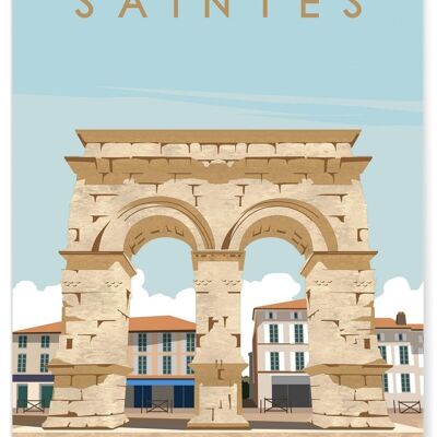 Illustration poster of the city of Saintes