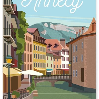 Illustration poster of the city of Annecy - 2