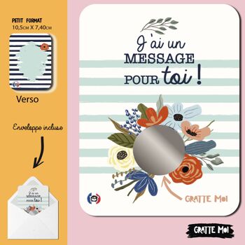 "Félicitation" carte à gratter, message surprise 6