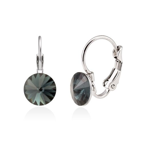 Crystal drop earrings color grey crystal