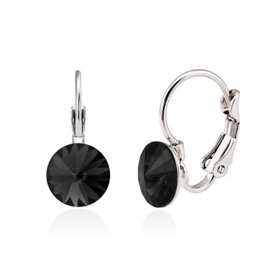 Boucles d'oreilles pendantes en cristal couleur cristal noir