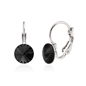 Boucles d'oreilles pendantes en cristal couleur cristal noir 1