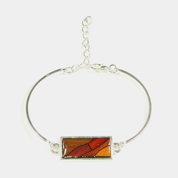 Pulsera de cadena y brazalete de madera Orline