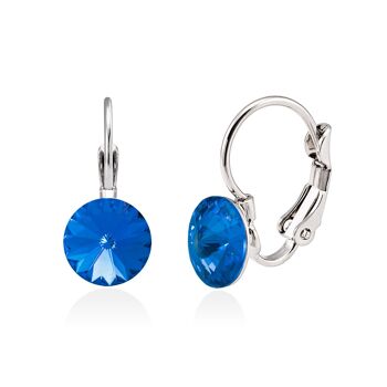 Boucles d'oreilles pendantes en cristal couleur bleu 1