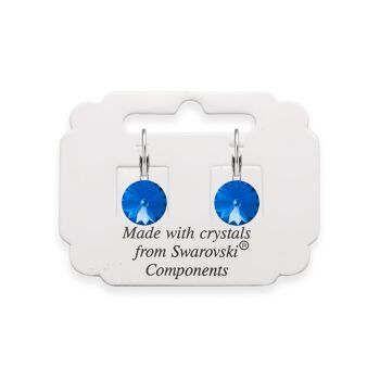 Boucles d'oreilles pendantes en cristal couleur bleu 2