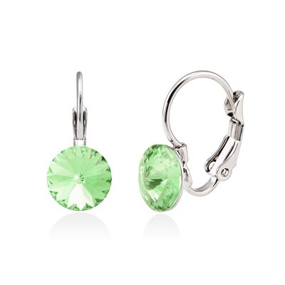 Crystal drop earrings color light green crystal