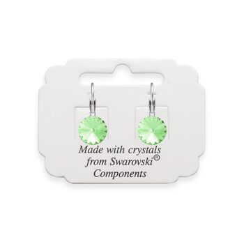 Boucles d'oreilles pendantes en cristal couleur cristal vert clair 2