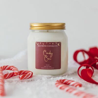 Candela in cera di soia con bastoncino di zucchero
