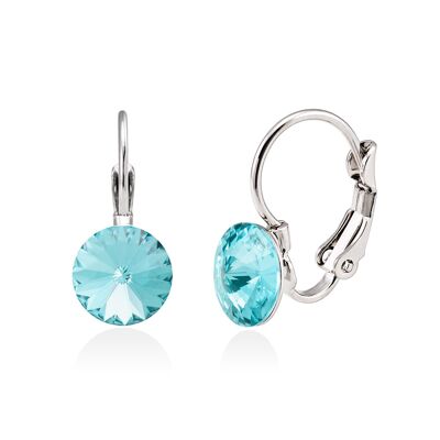 Crystal drop earrings color light turquoise