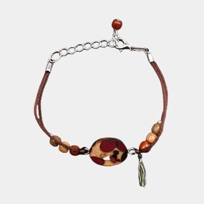 Pulsera madera satinada marquetería Neiva