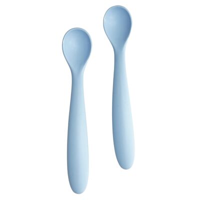 Juego de cucharas de silicona Les Enfants Azul