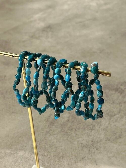 BRACELET GALETS APATITE BLEUE : INSPIRATION AVEC CARTE