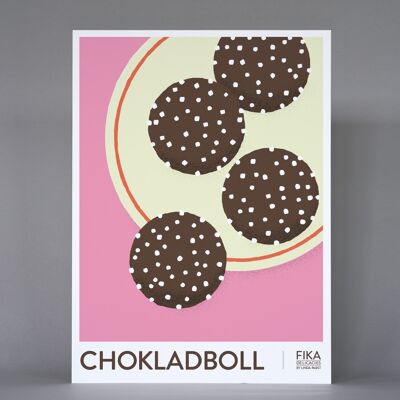 Plakat – Fika – Chokladboll