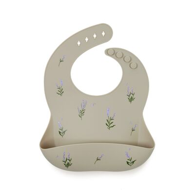 Lavender silicone bib - Clay