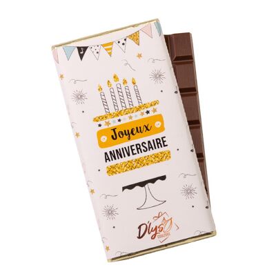 Tablette de chocolat "Anniversaire" - chocolat noir 72%