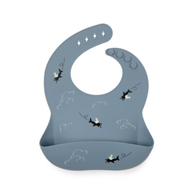 Aviator Silicone Bib - Pearl Gray