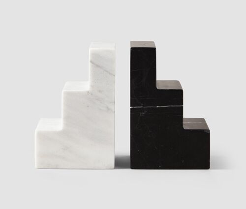 Bookend - Black/White marble