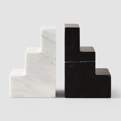 Bookend - Black/White marble