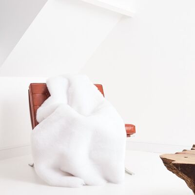 Brisbane faux fur plaid wool-cashmere lining White