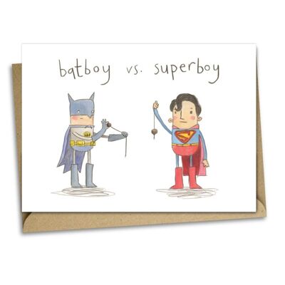 Batboy vs superboy - tarjeta