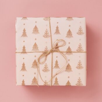 Sapin (rose)- Emballage cadeau de Noël | Feuilles de papier d'emballage de Noël 1