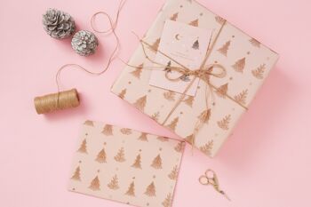 Sapin (rose)- Emballage cadeau de Noël | Feuilles de papier d'emballage de Noël 2