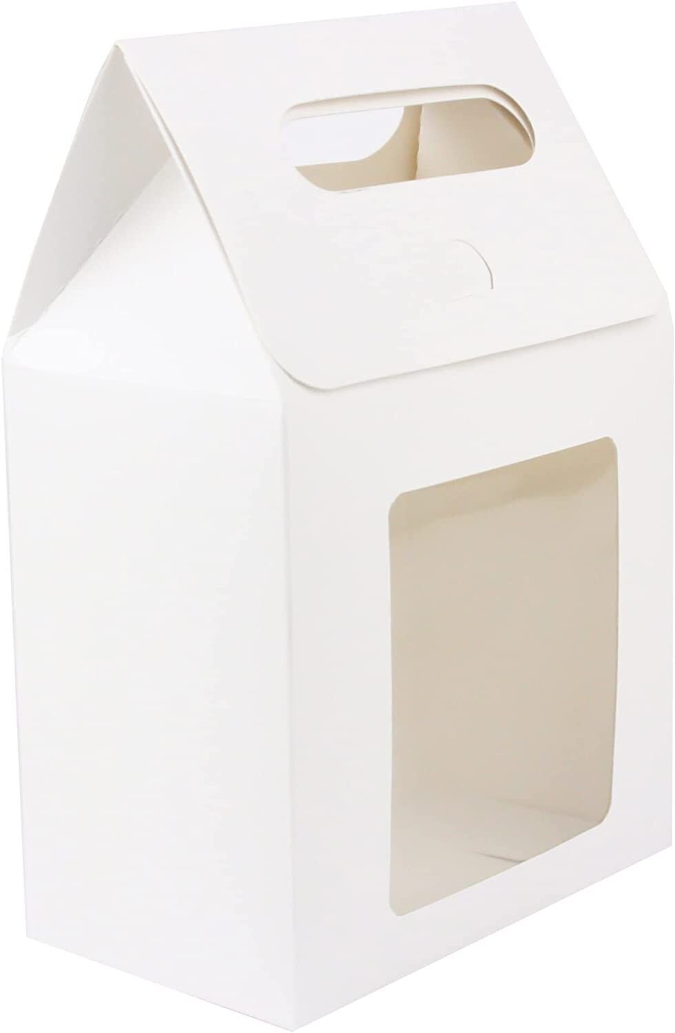 White Kraft Box Bag with Clear Window - Pack of 12