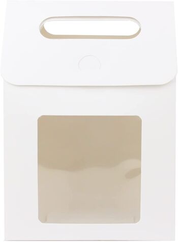 Sac Boîte Kraft Blanc avec Fenêtre Transparente - Paquet de 12 2