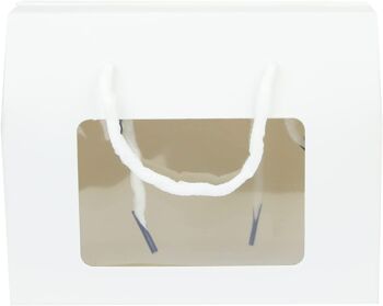 Sac Boîte Kraft Blanc avec Fenêtre Transparente et Poignée - Paquet de 12 2