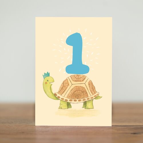 1 year old - turtle - card