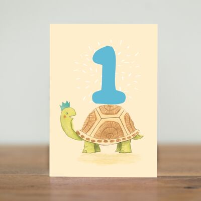 1 year old - turtle - card
