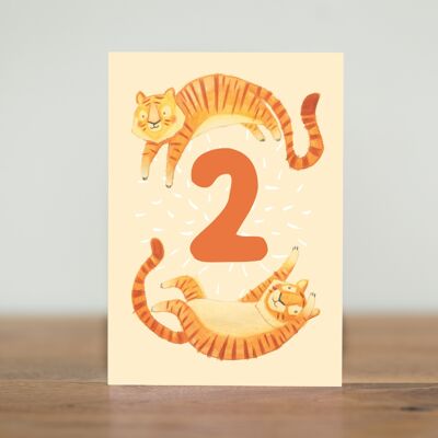 2 años - tigre - tarjeta