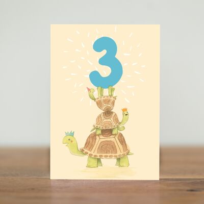 3 years old - turtle - card