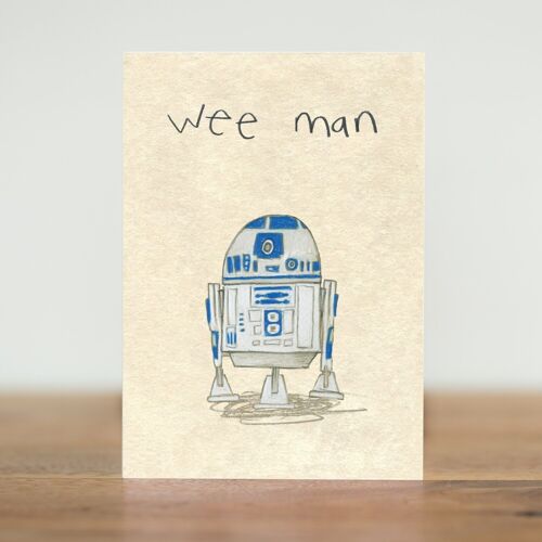 Wee man R2D2 - card (Scottish)