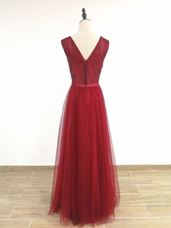 Robe de cérémonie en tulle Bordeaux 2