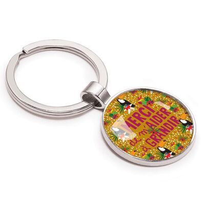 Silver key ring message Mistress, Atsem - Toucans