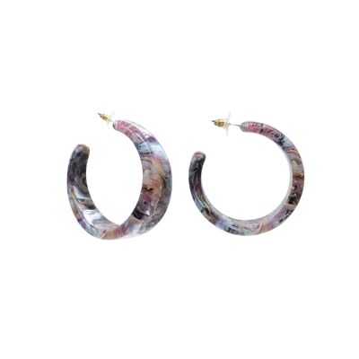 Marble Swirl Resin Hoop Earrings