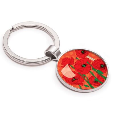 Silver Keyring - Poppy