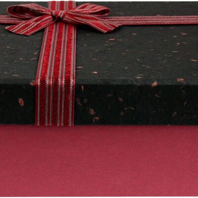 Textured Burgundy Box with Black Lid