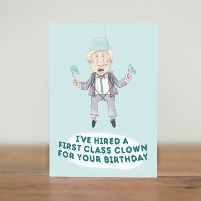 First class clown - Boris Johnson card