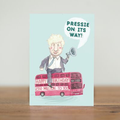 Pressy en camino - tarjeta de Boris Johnson